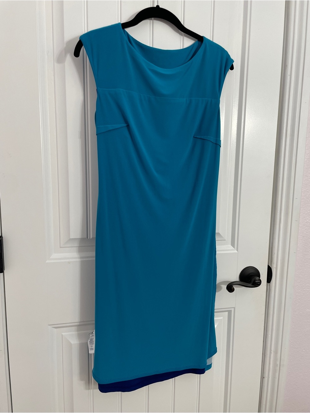 Chaps Blue & Turquoise Color Block Ruched Sheath Dress XS - Picture 16 of 17
